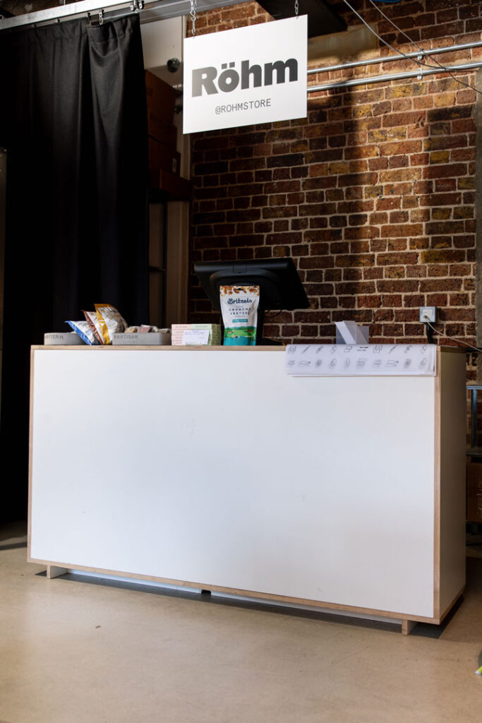 Event furniture hire by FoundPop for Rohm in Coal Drops Yard, London