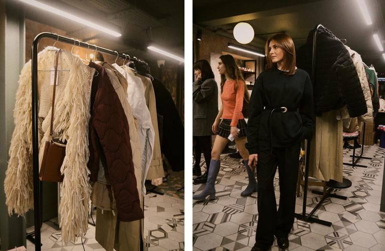 Fashion pop-up featuring FoundPop furniture rentals and clothing rails for hire.