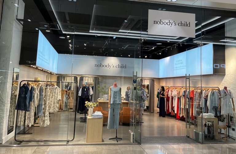 Modern clothing store interior with London pop-up furniture rentals by FoundPop.